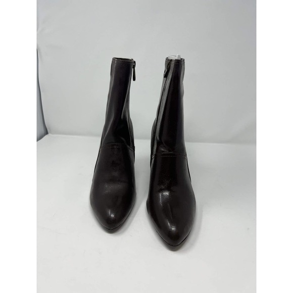 Connie Patti 0060010-1 Women's Brown Leather Pointed Toe Ankle Bootie Size 10M - Picture 1 of 4